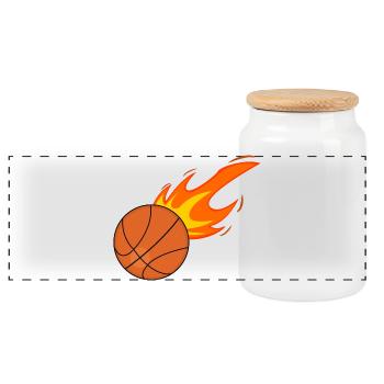 Joueurs de basket-ball - Boîte à biscuits avec couvercle en bois - blanc - Devant