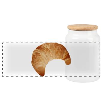 Le populaire croissant aux couleurs chaudes - Boîte à biscuits avec couvercle en bois - blanc - Devant