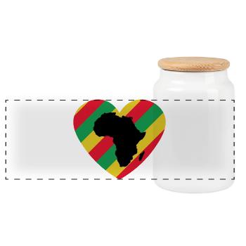 T-shirt Black History Month Africa Heart - Panorama Keksdose mit Holzdeckel - Weiß - Vorne
