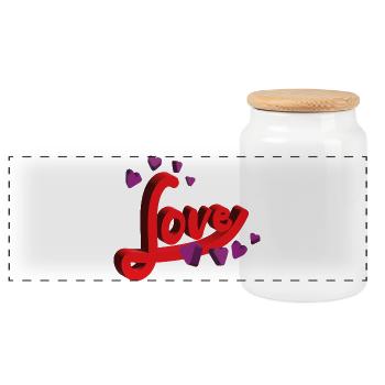 Greetings from - from wherever - Panoramic Cookie Jar with Wooden Lid - white - Front