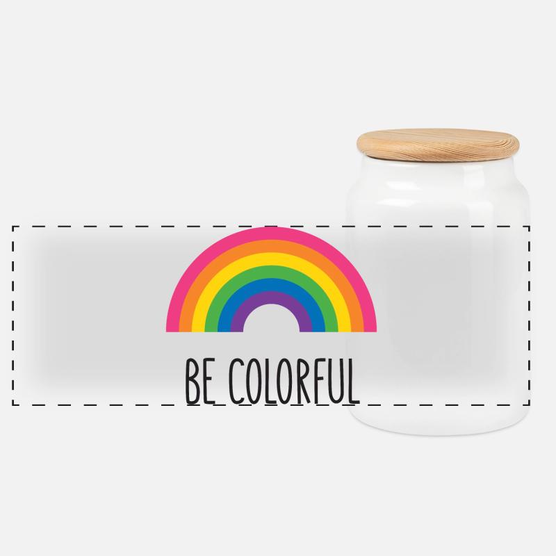Pride Month LGBTQ - Sei bunt - Panorama Keksdose mit Holzdeckel - Weiß