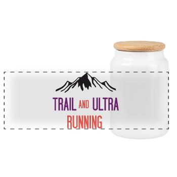 Trail et Ultra Running - Boîte à biscuits avec couvercle en bois - blanc - Devant
