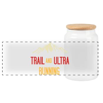 Trail et Ultra Running - Boîte à biscuits avec couvercle en bois - blanc - Devant