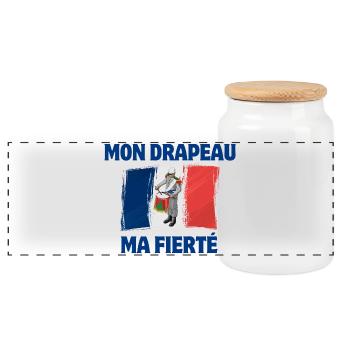 Français, drapeau Français, vive la France - Boîte à biscuits avec couvercle en bois - blanc - Devant