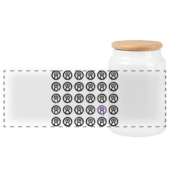 retroactive - only logo | BLACK EDITION - Panoramic Cookie Jar with Wooden Lid - white - Front