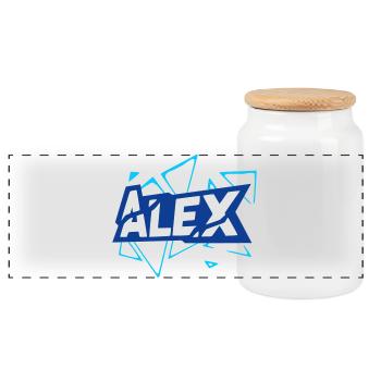 Alex - Panorama Keksdose mit Holzdeckel - Weiß - Vorne