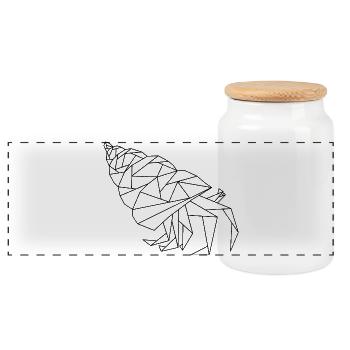 Einsiedler Geometric - Panorama Keksdose mit Holzdeckel - Weiß - Vorne