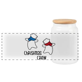 L’équipe à Noël - Boîte à biscuits avec couvercle en bois - blanc - Devant
