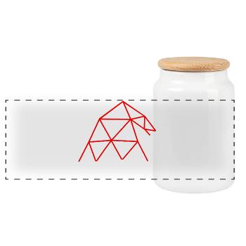 Weihnachtsmütze - Geometrische Linien - Panorama Keksdose mit Holzdeckel - Weiß - Vorne