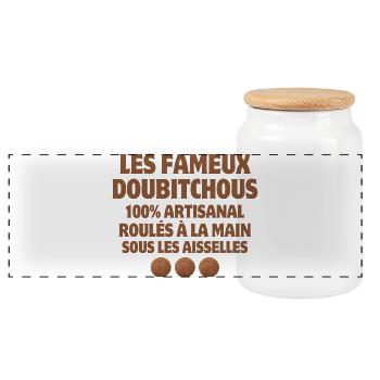 Noël joyeux Noël joyeuses fêtes - Boîte à biscuits avec couvercle en bois - blanc - Devant
