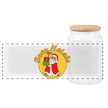 Geschenke für den Weihnachtsmann - Panorama Keksdose mit Holzdeckel - Weiß - Vorne