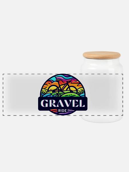 Gravel Ride Sunset Cyclist - Panorama Keksdose mit Holzdeckel - Weiß