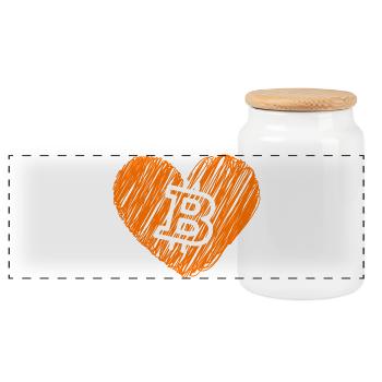 Bitcoin Crypto Cryptocurrency Splash - Boîte à biscuits avec couvercle en bois - blanc - Devant