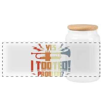 Citation Trompettiste - Boîte à biscuits avec couvercle en bois - blanc - Devant