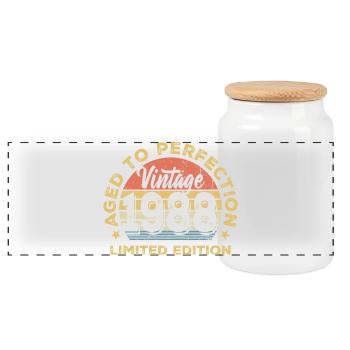 Millésime 1966 Vieilli à la perfection - Boîte à biscuits avec couvercle en bois - blanc - Devant