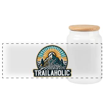 Trailaholic – Plein air, randonnée et VTT Moti - Boîte à biscuits avec couvercle en bois - blanc - Devant