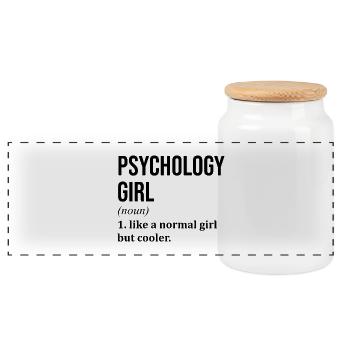 Psychology - Panoramic Cookie Jar with Wooden Lid - white - Front