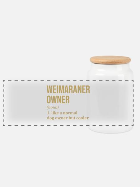 Weimaraner Weimaraner Weimaraner - Panorama Keksdose mit Holzdeckel - Weiß