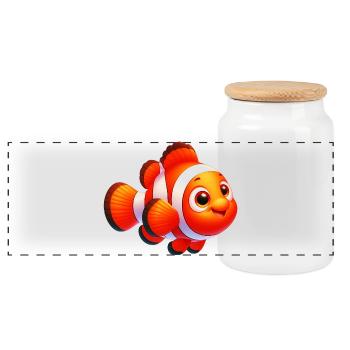 Clownfisch - Panorama Keksdose mit Holzdeckel - Weiß - Vorne