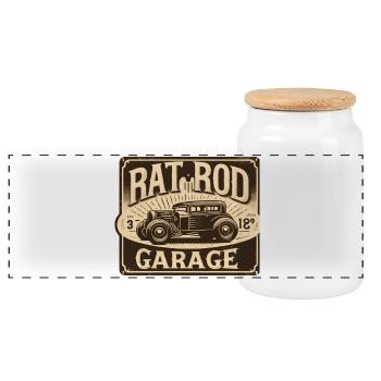Chemise Ratsking Ratlook – Style rustique personnalisé - Boîte à biscuits avec couvercle en bois - blanc - Devant