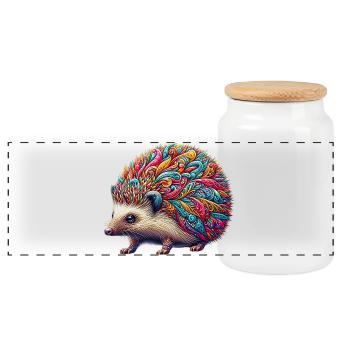 Hérisson - Boîte à biscuits avec couvercle en bois - blanc - Devant