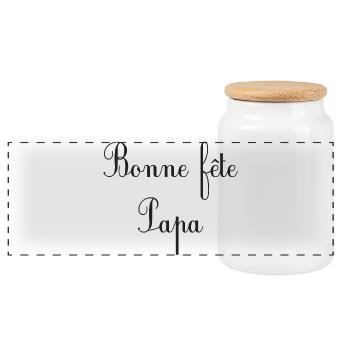 PAPA. VATERTAG. FROHER VATERTAG. ALLES GUTE ZUM GEBURTSTAG. - Panorama Keksdose mit Holzdeckel - Weiß - Vorne