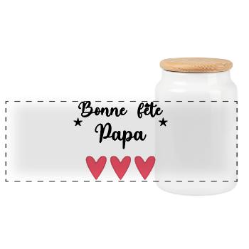BONNE FÊTE PAPA. PAPA - Boîte à biscuits avec couvercle en bois - blanc - Devant