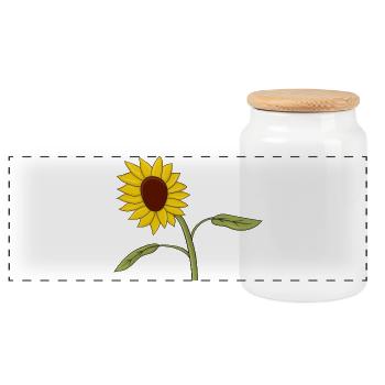 Clothing and accessories for the whole family with Girasol - Panoramic Cookie Jar with Wooden Lid - white - Front
