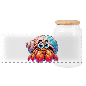 Bernard-l'ermite - Boîte à biscuits avec couvercle en bois - blanc - Devant