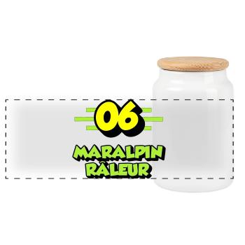 Complaining Maralpin - Panoramic Cookie Jar with Wooden Lid - white - Front