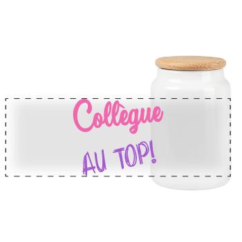 COLLEGUE. RETRAITE. RETRAITE. RETRAITEE - Boîte à biscuits avec couvercle en bois - blanc - Devant