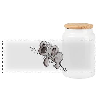 Drôle d’ours koala - Boîte à biscuits avec couvercle en bois - blanc - Devant