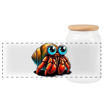 Bernard-l'ermite - Boîte à biscuits avec couvercle en bois - blanc - Devant