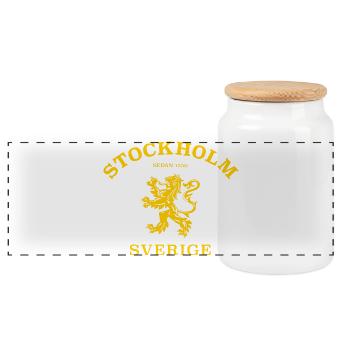 STOCKHOLM Sverige Suède - Boîte à biscuits avec couvercle en bois - blanc - Devant