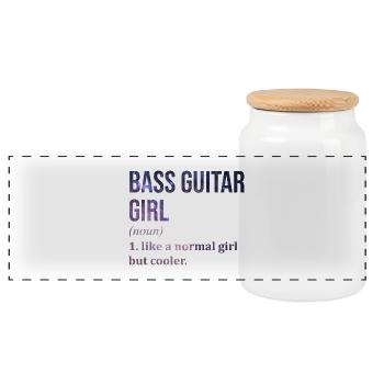 guitare basse - Boîte à biscuits avec couvercle en bois - blanc - Devant