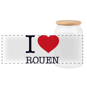J’ADORE ROUEN - Boîte à biscuits avec couvercle en bois - blanc - Devant