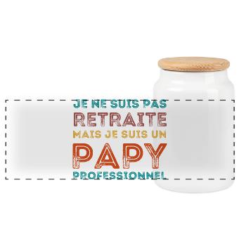 I'M A RETRO PROFESSIONAL GRANDPA - Panoramic Cookie Jar with Wooden Lid - white - Front