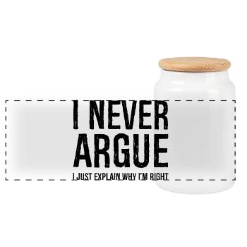 Je ne discute jamais, j’explique simplement pourquoi j’ai raison - Boîte à biscuits avec couvercle en bois - blanc - Devant