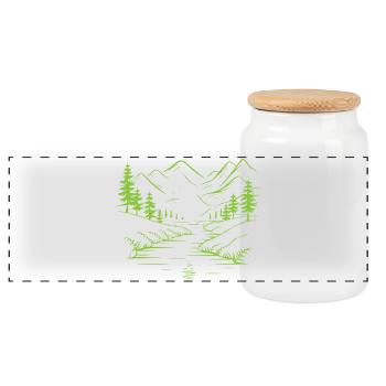 Montagnes - Boîte à biscuits avec couvercle en bois - blanc - Devant
