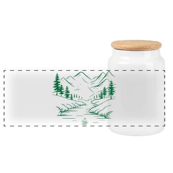 Montagnes - Boîte à biscuits avec couvercle en bois - blanc - Devant
