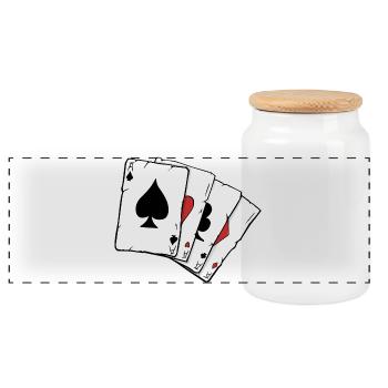 Pokerkarten Vier Illustration von Vexels - Panorama Keksdose mit Holzdeckel - Weiß - Vorne