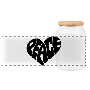 Police Peace Heart - Boîte à biscuits avec couvercle en bois - blanc - Devant