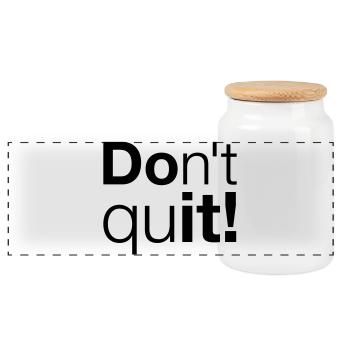 Motivation Don't quit do it - Panorama Keksdose mit Holzdeckel - Weiß - Vorne