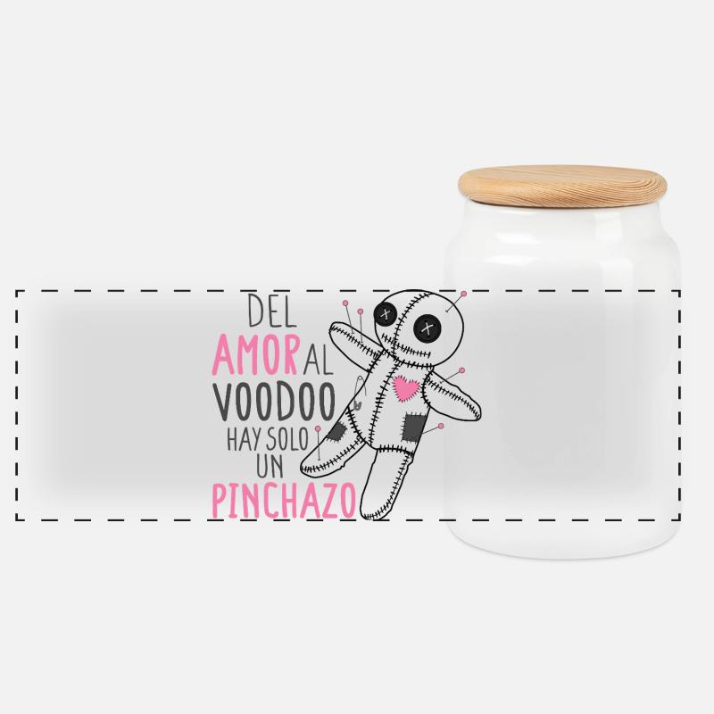 Je fais du vaudou - Boîte à biscuits avec couvercle en bois - blanc