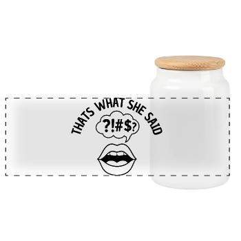 Thats what she said - Panorama Keksdose mit Holzdeckel - Weiß - Vorne