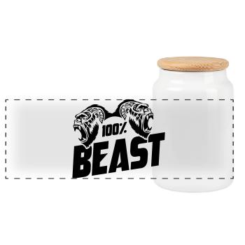 Motivation de la bête gorille - Boîte à biscuits avec couvercle en bois - blanc - Devant