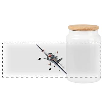 Aerobatic  - Panorama Keksdose mit Holzdeckel - Weiß - Vorne