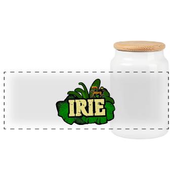 Reggae Irie - Panoramic Cookie Jar with Wooden Lid - white - Front