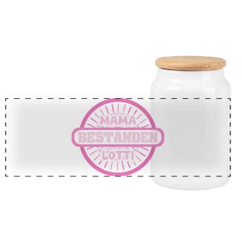 First name Lotti - Panoramic Cookie Jar with Wooden Lid - white - Front