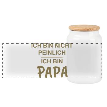 Daddy, teenager, I'm not embarrassed, I'm daddy - Panoramic Cookie Jar with Wooden Lid - white - Front